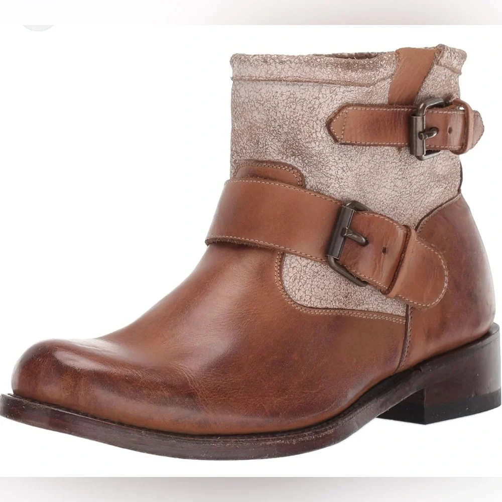 STETSON WOMENS MIA Western Boots - size 6.5 - ankle boots leather brown tan - Picture 12 of 16